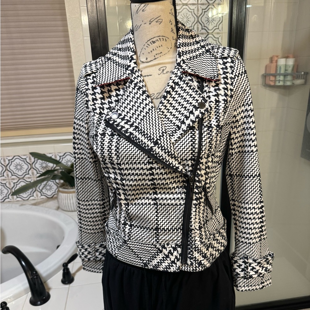 WHBM Women’s Gingham Moto Jacket (2)